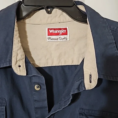 Wrangler Casual Blue Shacket, 2XL Y Pay More