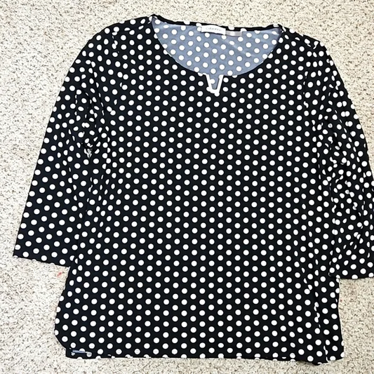 Calvin Klein Polka-dot Long Sleeve Top Y Pay More