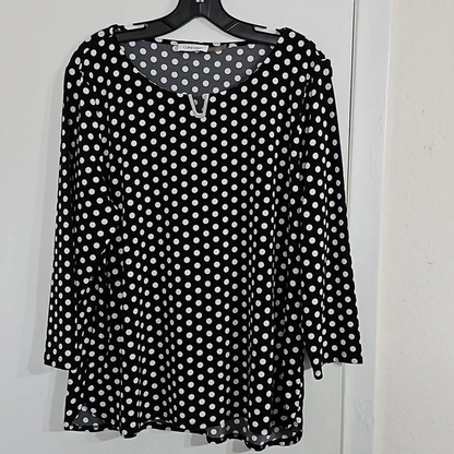 Calvin Klein Polka-dot Long Sleeve Top Y Pay More