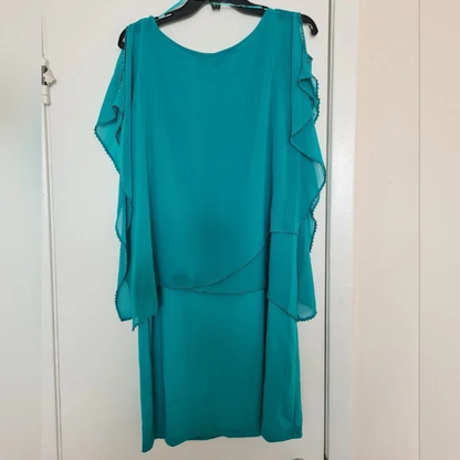 A Lovely Turquoise Chiffon dress Y Pay More