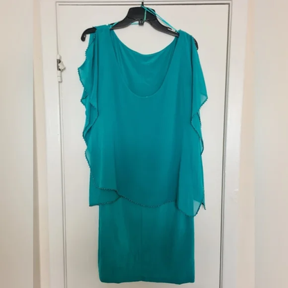 A Lovely Turquoise Chiffon dress Y Pay More