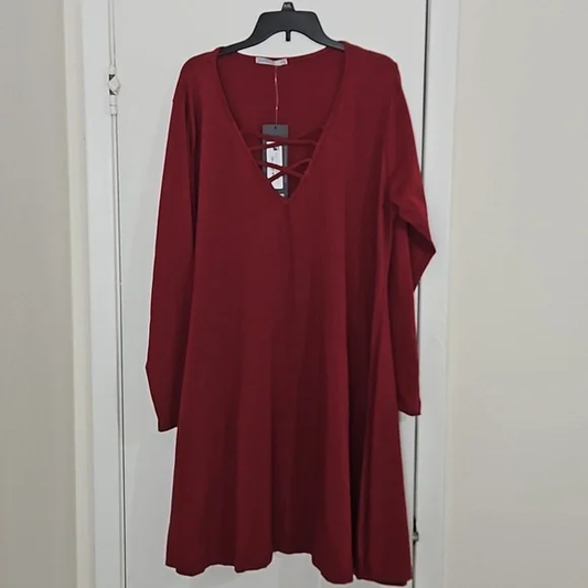 NWT Rebdolls Burgundy long sleeves 3X Y Pay More