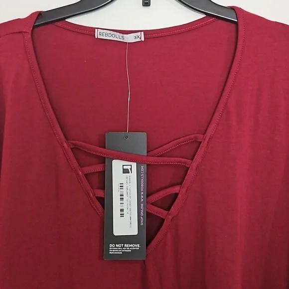 NWT Rebdolls Burgundy long sleeves 3X Y Pay More