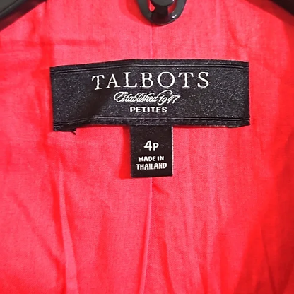 Talbots Iconic Red Salmon 4P, Cotton linen blend career casual Blazer Jacket Y Pay More