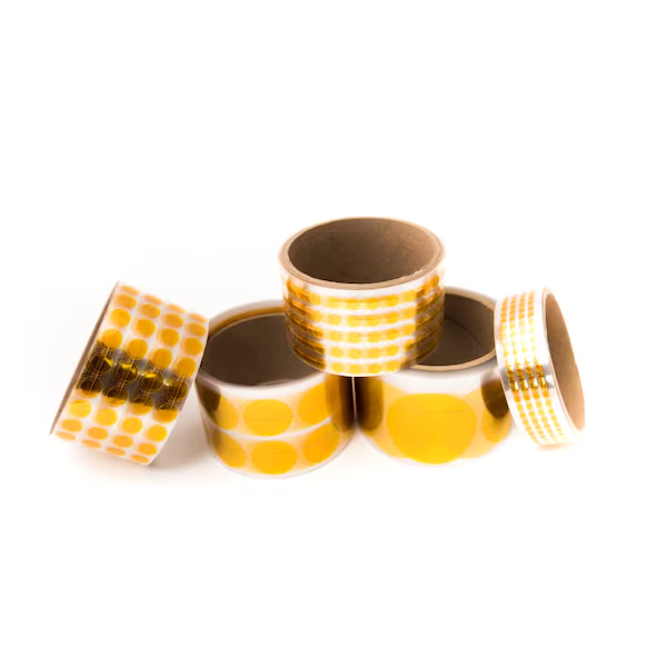 High Temperature Polyimide Masking Discs, 1/2 In. Diameter, Amber, 2000 Discs/Roll Y Pay More