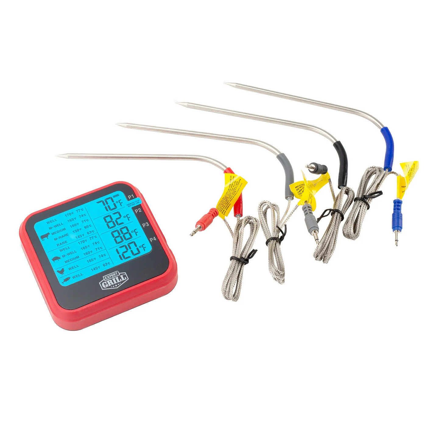 Expert Grill ABS LCD Display Cooking Thermometer with 4 Temperature Probes Y Pay More