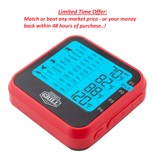 Expert Grill ABS LCD Thermometer 4 Probes Waterproof BBQ Tool | Clearance Sale Y Pay More