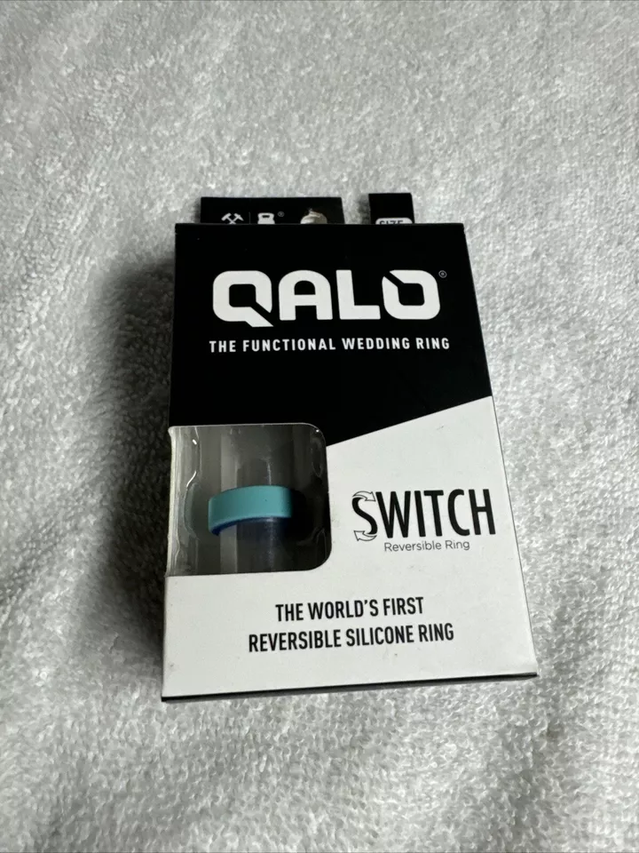 QALO Reversible Gray & Black Silicone Functional Ring Size 11 - Independence Day QALO
