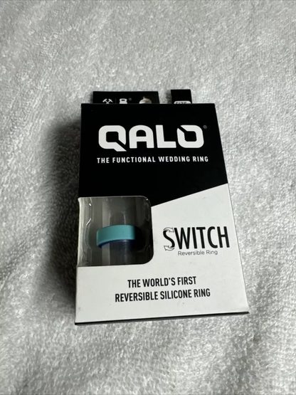 QALO Reversible Gray & Black Silicone Functional Ring Size 11 - Independence Day QALO