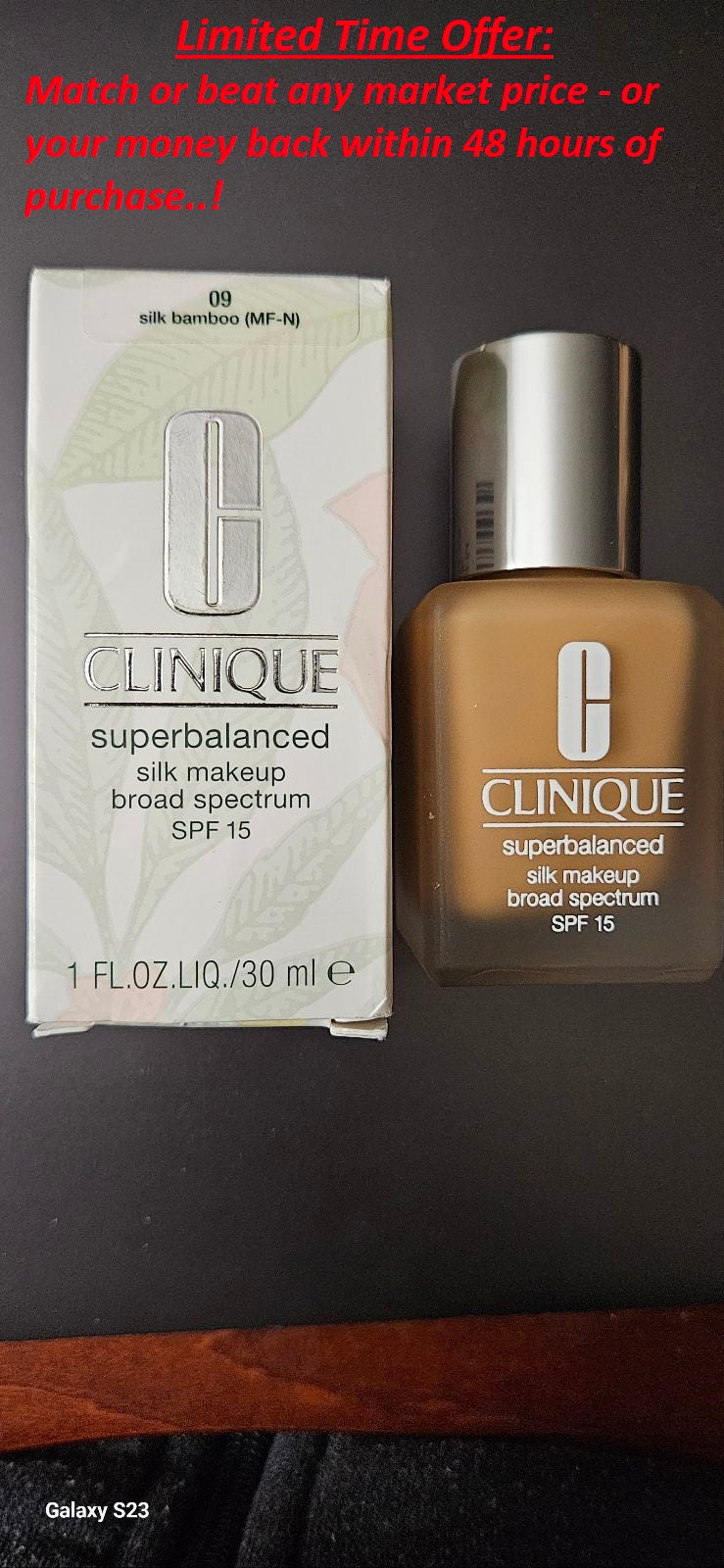 Clinique Super Balanced Silk Makeup SPF 15 Bamboo 09 Pack (1) | Clearance Sale Clinique
