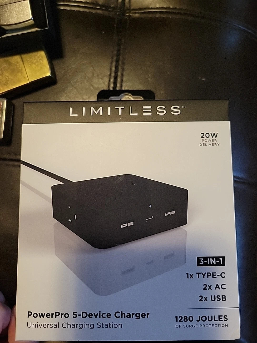 Limitless PowerPro 5-Device Black USB Charger, Type-C, AC Outlets + Cleaning Kit Limitless Innovations